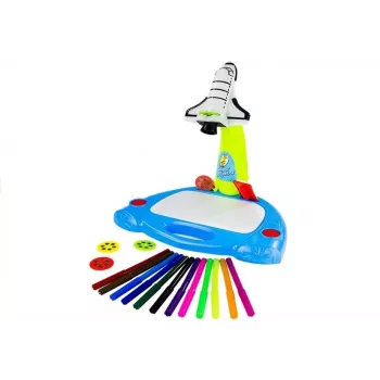 LEAN TOYS Projector Painting Airplane vaikų kūrybinis rinkinys su 36 šablonais