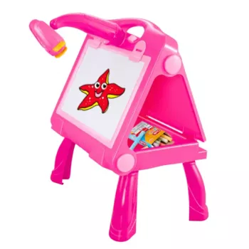 LEAN TOYS Piešimo ir tapybos stalas su projektoriumi 4v1 49 cm