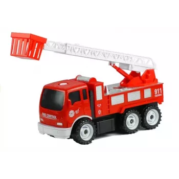 LEAN TOYS Take-Apart Fire Rescue Truck Little Mechanic Wheel Wrench Screwdriver