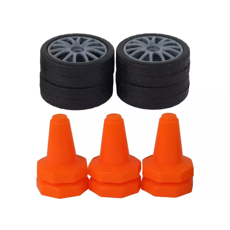 LEAN TOYS nuotoliniu valdymu sportinis automobilis R/C 1:24 geltonas su keičiamais ratais
