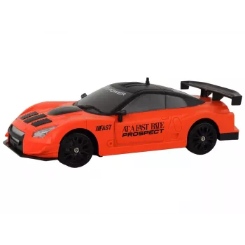 LEAN TOYS nuotoliniu valdymu sportinis automobilis R/C 1:24 oranžinis su keičiamais ratais