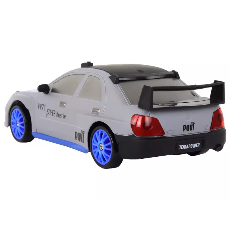 LEAN TOYS nuotolinio valdymo sportinis automobilis R/C 1:24 pilkas su keičiamais ratais