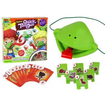 LEAN TOYS Greitųjų refleksų žaidimas „Vikrus liežuvis“ – Chameleono kaukė vabzdžiams gaudyti