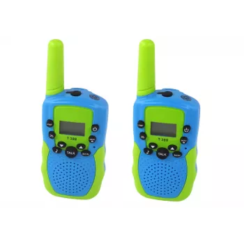 LEAN TOYS „Walkie Talkie“ rinkinys Žalia/Mėlyna, 3 km nuotolis vaikams