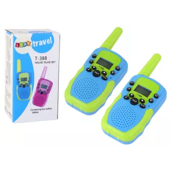 LEAN TOYS „Walkie Talkie“ rinkinys Žalia/Mėlyna, 3 km nuotolis vaikams