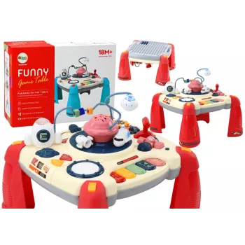 LEAN TOYS Interaktyvus edukacinis stalas vaikams su pianinu Space Red