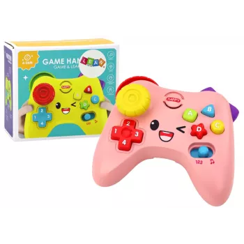 LEAN TOYS Interaktyvus mokomasis planšetinis pultas su šviesomis ir garsais, rožinis