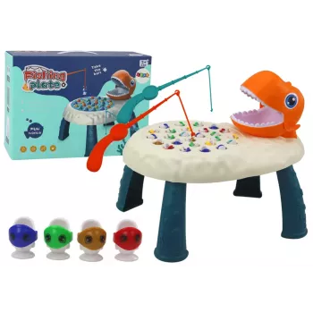 LEAN TOYS Fishing Arcade Game Orange Dinosaur Table
