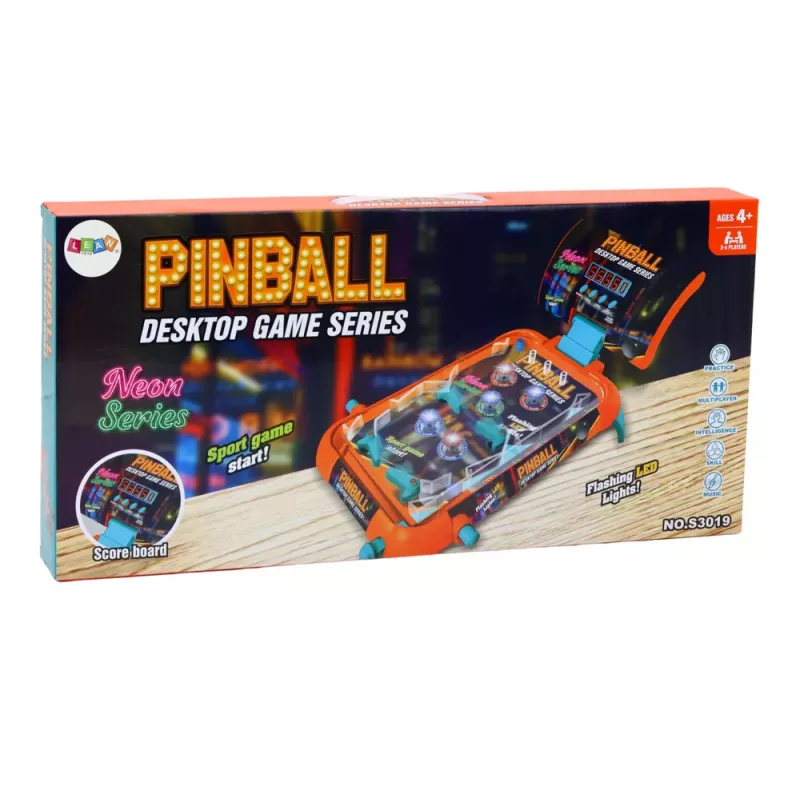 LEAN TOYS Pinball Arcade Game su LED lemputėmis, garsu ir rezultatų lentele