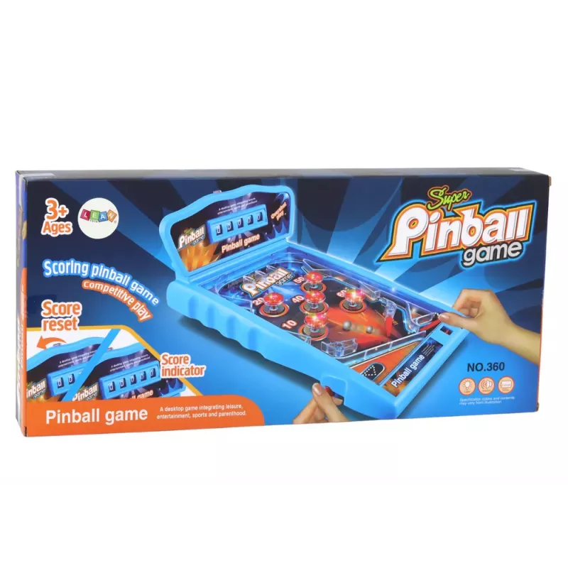 LEAN TOYS Pinball Arcade Game su šviesomis, garsais ir rezultatų lentele