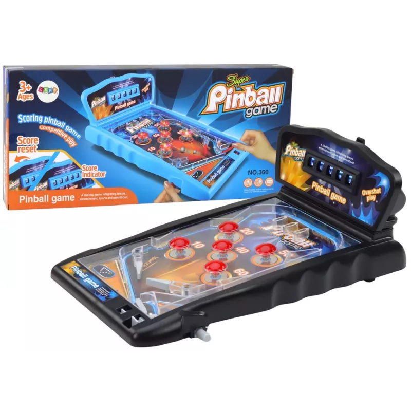LEAN TOYS Pinball Arcade Game su šviesomis, garsais ir rezultatų lentele
