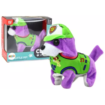 LEAN TOYS Dog Plush Interactive Animal Walks Barking Purple
