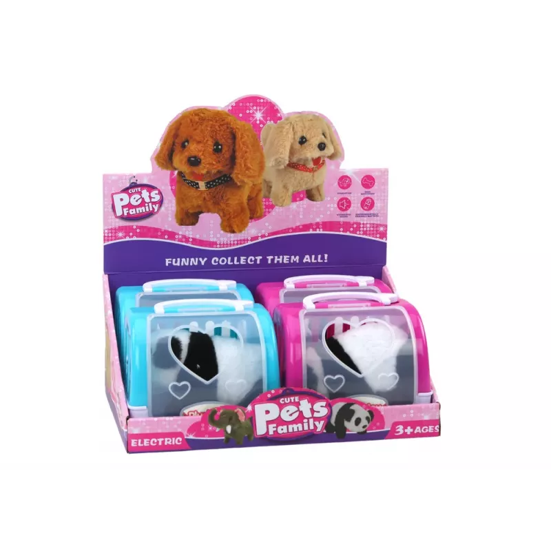 Interaktyvus pliušinis panda su rožiniu-mėlynu transporteriu LEAN TOYS 17613