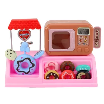 LEAN TOYS Set Donut Shop Confectionery Cash Register Microwave