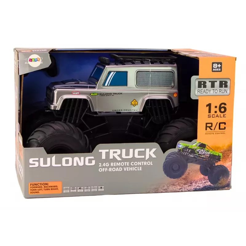 LEAN TOYS Didelis visureigis nuotoliniu valdymu SUV 2.4G RC 1:6 Pilka