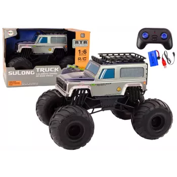 LEAN TOYS Didelis visureigis nuotoliniu valdymu SUV 2.4G RC 1:6 Pilka