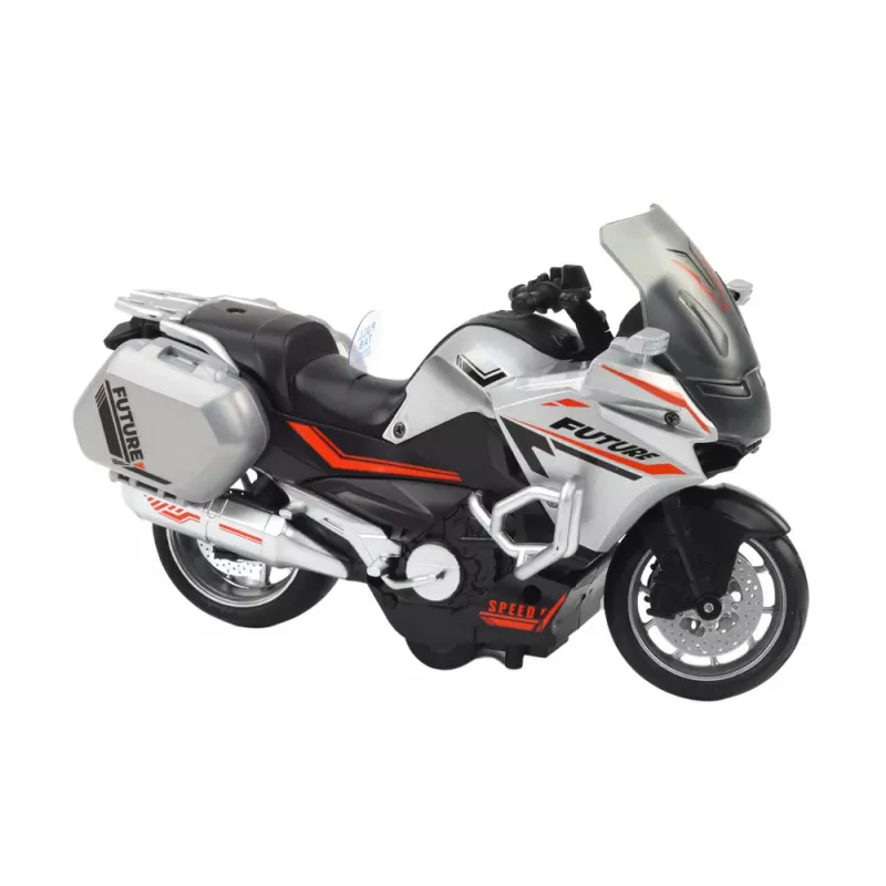LEAN TOYS Policinis sportinis motociklas su inercine pavara, mastelis 1:10