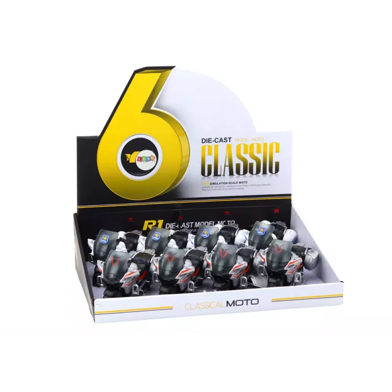 LEAN TOYS Policinis sportinis motociklas su inercine pavara, mastelis 1:10