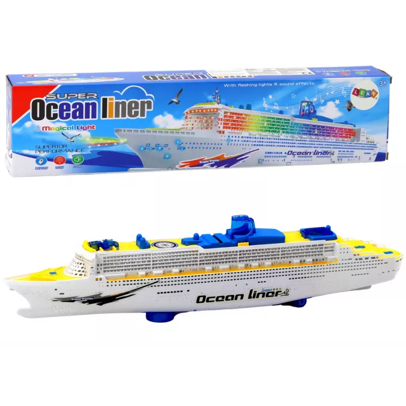 LEAN TOYS Passenger Cruise Ship su važiavimo šviesomis ir garsais