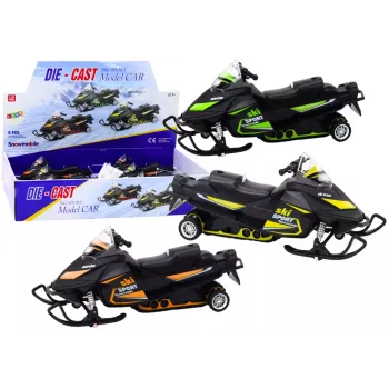 LEAN TOYS Sniego motociklas su spyruokline pakaba ir pavara, mastelis 1:32, šviesos, garsai