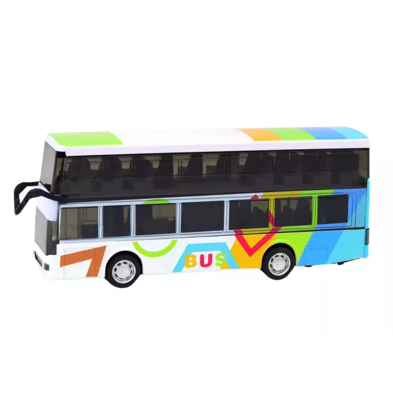LEAN TOYS Double Decker Bus With Metal Drive, Colorful Lights, Sounds