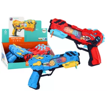 LEAN TOYS Gun Projector Dinosaur Lights Sounds Blue Red
