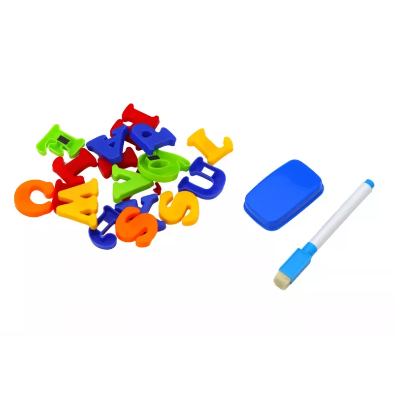 LEAN TOYS Magnetinė mokomoji lenta su raidėmis, skaičiais, žymekliu ir kempine
