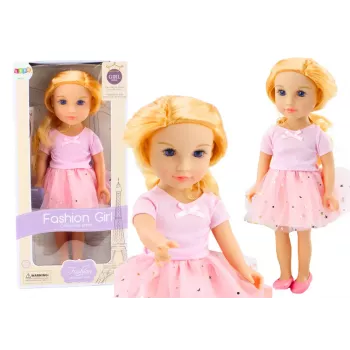 LEAN TOYS Lėlė su tiulio suknele, rožinė, šviesiais plaukais