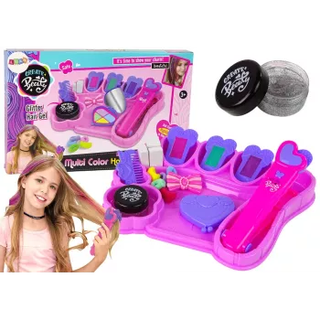 LEAN TOYS Kreideliai Plaukų Dažymui, Spalvingi Akcentai, Tiesintuvas, Aksesuarai