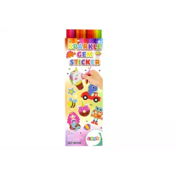 LEAN TOYS „Diamond Embroidery Stickers“ – 12 dalių deimantinio piešimo lipdukų rinkinys vaikams