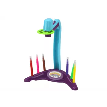 LEAN TOYS Piešimo projektorius su 3 keičiamais diskais ir rašikliais, violetinis