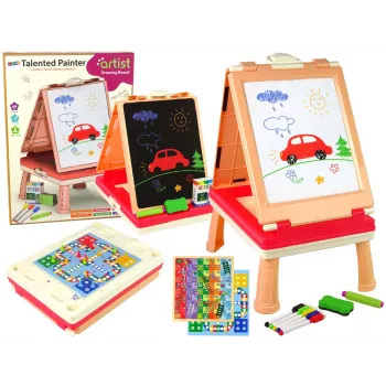 LEAN TOYS 3in1 Daugiafunkcis Dvipusis Kinų Žaidimų Stalas – Mahjong, Kortų ir Stalo Žaidimai, Sulankstomas, Žalias Veltinis