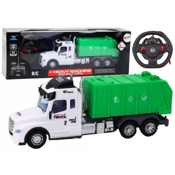 LEAN TOYS RC šiukšliavežė su šviesomis ir garsais, žalia