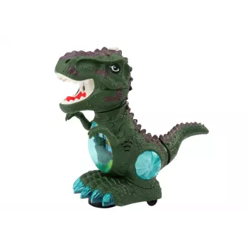 LEAN TOYS Dinozauras Šokantis su Kliūčių Sensoriais Šviesomis Garsais Žalias