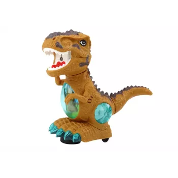 LEAN TOYS Dinosaur Dancing Obstacle Sensor Lights Sounds Yellow