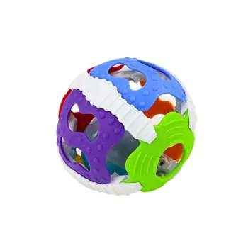 LEAN TOYS Sensorinis kamuoliukas kūdikiams, guminis, su šviesomis ir garsais, spalvingas