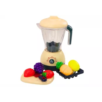 LEAN TOYS Electric Blender Set, Fruits for Slicing, Lights, and Sounds