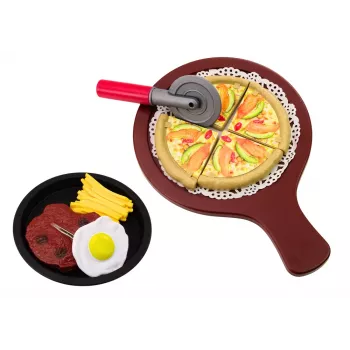 LEAN TOYS Fast Food Set Fruits Steak Ice Cream Accessories Pizza French fries 26 vnt.