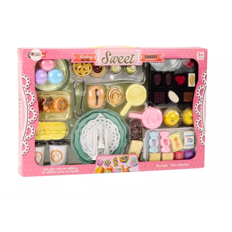 LEAN TOYS Conditerijos kavinės rinkinys Saldainiai Figūrėlės Kavos pyragas 50 vnt.