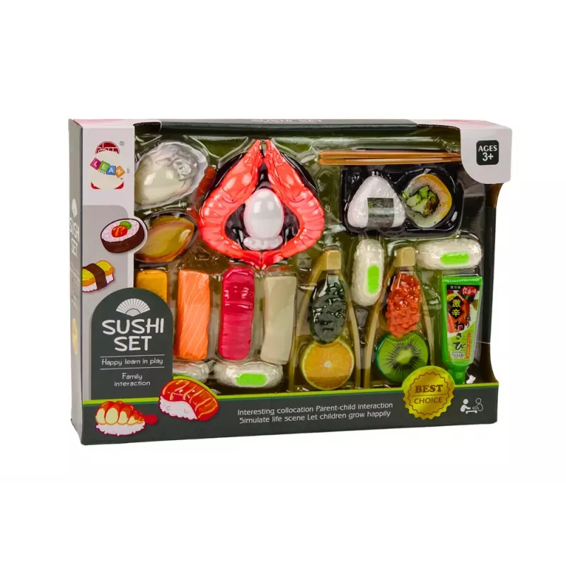 LEAN TOYS Sushi žaislų rinkinys su krevetėmis, 24 dalys
