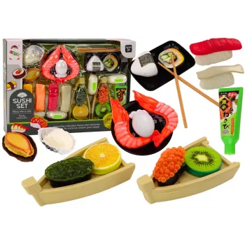 LEAN TOYS Sushi žaislų rinkinys su krevetėmis, 24 dalys
