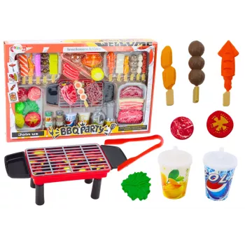 LEAN TOYS Set Party Grill Food Drinks Vegetables 40 Elements