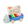 LEAN TOYS Hippopotamus Cymbals On Wheels Instrument For Children Colorful Educational