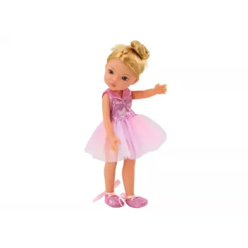 LEAN TOYS Pink Ballerina lėlė 33cm su suknele, baleto bateliais, tiara
