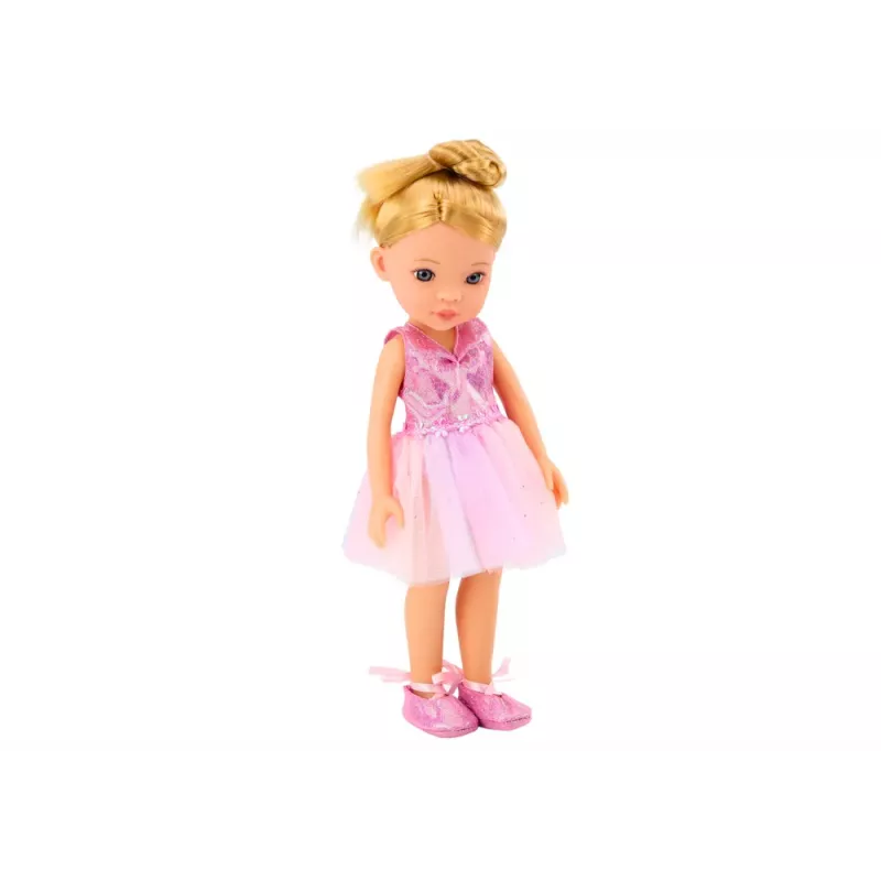 LEAN TOYS Balerinos lėlė su rožiniais baleto aksesuarais