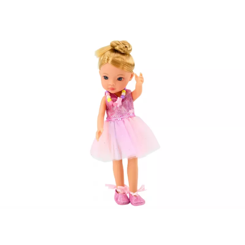 LEAN TOYS Balerinos lėlė su rožiniais baleto aksesuarais