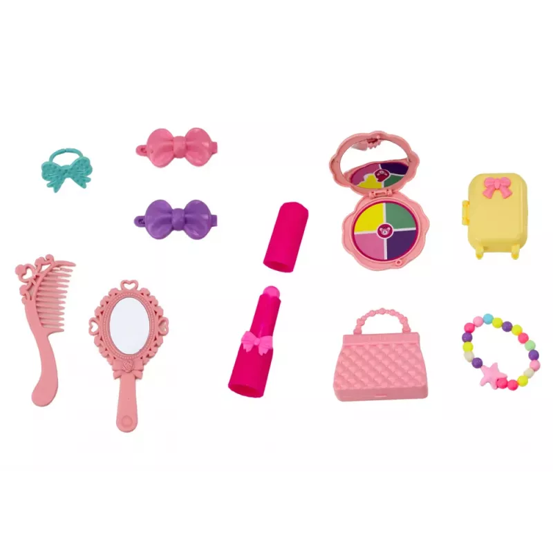 LEAN TOYS Balerinos lėlė su rožiniais baleto aksesuarais
