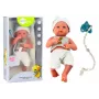 LEAN TOYS Baby Doll in White and Gray Clothes, Hat, Pacifier, and Blanket
