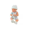 LEAN TOYS Baby Doll in Blue and White Clothes, Hat, Pacifier, Bib, Quilt