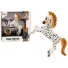 LEAN TOYS Horse Figurine White Horse with Polka Dots Standing Stable Farm Cute Horse